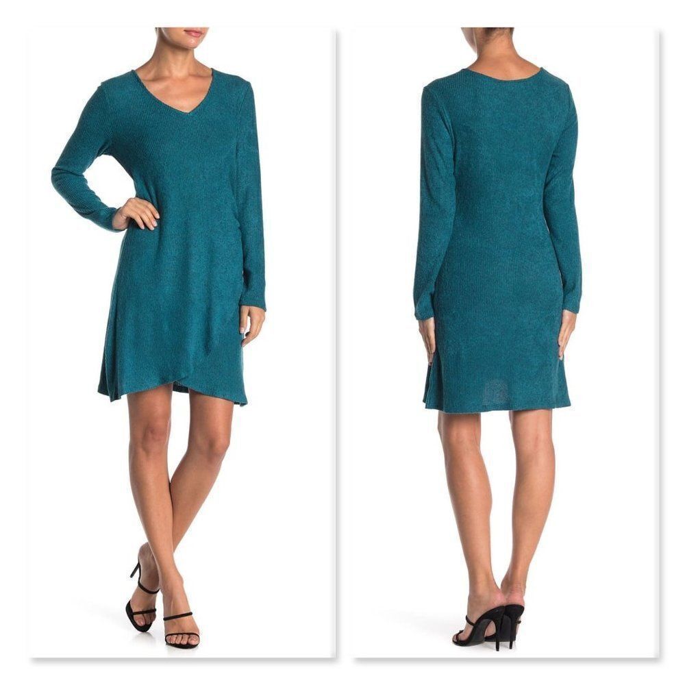 Good Luck Gem Side Wrap Solid Knit Dress sz Small